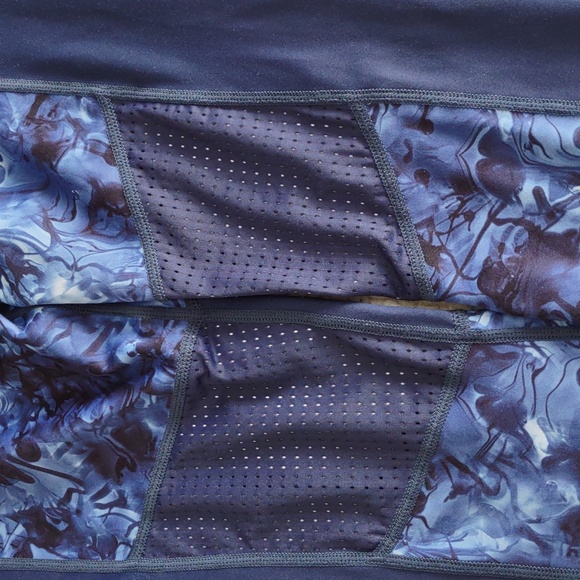 Platinum Sun Size Small UPF50 Blue Mesh Panel Vent Leggings - Picture 14 of 16